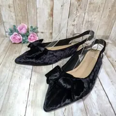 新品✨【GU】リボンフラットシューズ+E☆サイズXL☆25cm