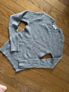 NATURAL BEAUTY BASIC グレー 薄手ニットカットソー　M
