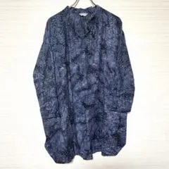 美品 マナ 藍染め 綿100% チュニック ワンピース オーバーサイズ ネイビー