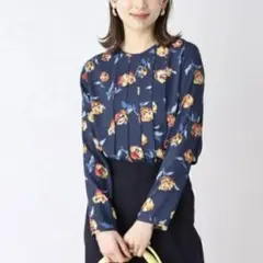 早い者勝ち❣️UNTITLED カラフルローズプリントブラウス S 定価2.4万