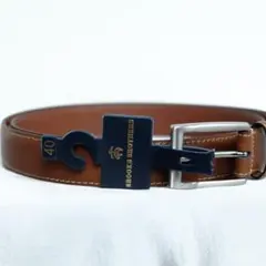デッドストック USA製 BROOKS BROTHERS レザーベルト 40 茶