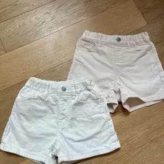 ホワイト ピンク　ショートパンツ ゴム入り　110 ユニクロ