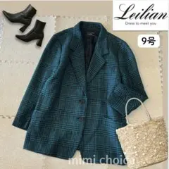 Leilian レリアン チェック柄 テーラードジャケット 9号 上品デザイン