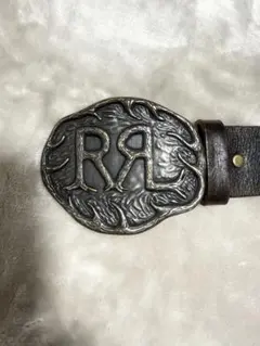 RRL ダブルアールエル エイジング加工 ロゴバックル レザーベルト 34 RRL ダブルアールエル エイジング加工 ロゴバックル レザーベルト 34