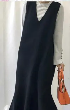 ★GU★♥マーメイドニットジャンパードレス(ブラック)♥