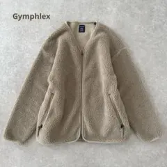美品 Gymphlex ジムフレックス ノーカラー ボアジャケット フリース