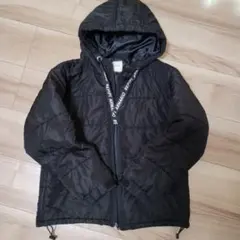 repipi armario フード付き黒中綿コート S　140〜150