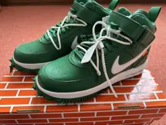 Off-White × Nike AirForce1 Mid PineGreen