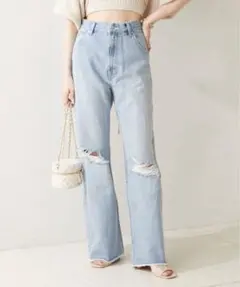 美品 チコ Chico レディース デニム ダメージ加工 ハイウエスト 通年のサムネイル