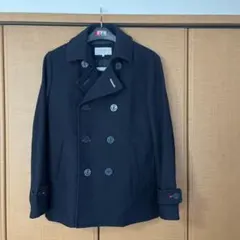 ウール製ネイビーピーコート　スクールコート　Ｌサイズ