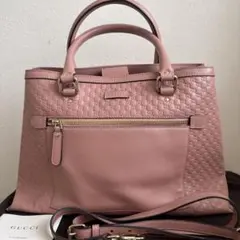 GUCCI マイクログッチシマ ハンドバッグ ピンクのサムネイル