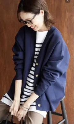 SLOBE IENA ワイドシルエットVネックカーデのサムネイル
