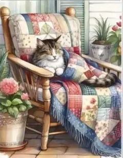 【ダイヤモンドアート】ソファーでくつろぐ猫（30×40）