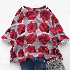 PSポールスミス ローズ柄 半袖カットソー XL 綿 日本製 洗える ゆったりのサムネイル
