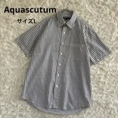 アクアスキュータム Aquascutum シャツ　ワイシャツ　半袖　ストライプのサムネイル