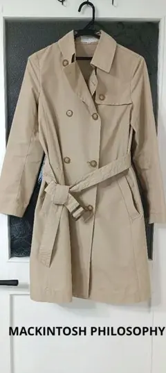 MACKINTOSH PHILOSOPHY ベージュトレンチコート 34 マッキントッシュ フィロソフィーMACKINTOSH PHILOSOPHY チェック