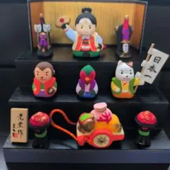 【美品】五月人形 薬師窯★コンパクト★錦彩段飾り 桃太郎