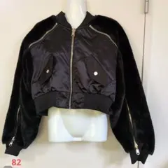 onespo ワンスポ ショート丈 MA-1スタイル ボンバージャケット 黒