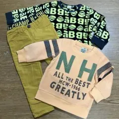 トップス　パンツ　セット　90 男の子　暖かい 冬　フリース　パイル　起毛