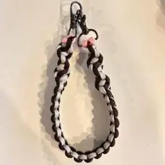 スマホストラップ　ブラウン✖️ライトグレー✖️ピンク