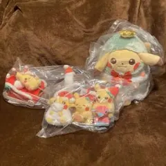 포켓몬 피카츄 クリスマス ぬいぐるみ5点セット クリスマスじゅんびチュウ