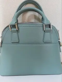ライトブルー レザー ハンドバッグ