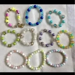 カラフルビーズブレスレットセット　おまけ付き
