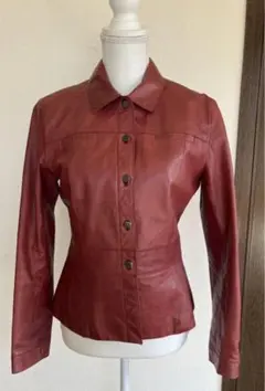 【美品】23区　牛レザージャケット　レッド　L