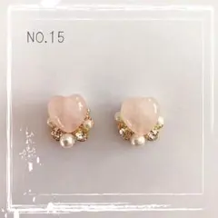 ハートのビジューピアス     NO.15