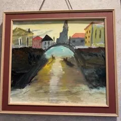 中島義行】油絵 風景画 額装 表裏サインあり - メルカリ