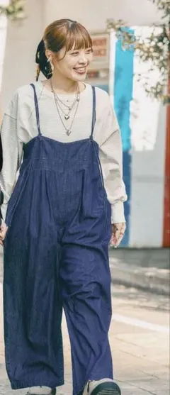 【新品未使用品】サロペット　デニム　Fサイズ　ニコアンド　niko and…