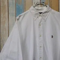 98☆ラルフローレン☆BDシャツ☆オックスフォード☆カラーポニー☆刺繍ロゴ