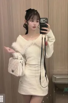 glance tokyo HalterNeck Knit OP 美品 グレー - メルカリ