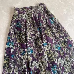 used レトロ 紫 総柄 スカート 古着 ヴィンテージ vintage