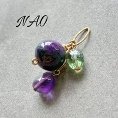 No.45 高品質スギライト＊グリーンカイヤナイト＊アメジスト＊チャーム