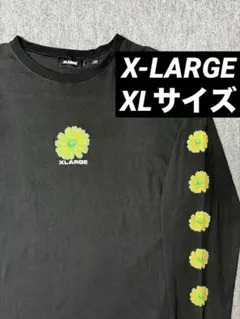 XLARGE XLサイズ 長袖 ロンT カットソー 花柄 黒