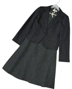 セレモニースーツ　ワンピースセット　上下組み合わせ　上XL/ワンピLサイズ　黒