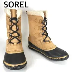 美品　ソレル　カリブー　スノーブーツ　ウォータープルーフ　ボア　ベージュ