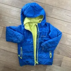 mont-bell フード付きダウンコート 青/黄