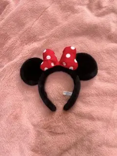 ミニーマウス耳付きカチューシャ