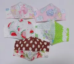 ハンドメイド 布マスク 女性用 子供用 洗える ギンガムチェック 5枚
