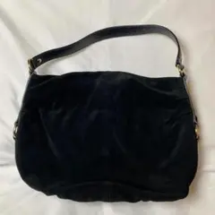 FURLA フルラ スエード ワンショルダーバッグ 黒 ゴールド金具のサムネイル