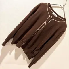 JUDY COLLECTION サマーカーディガン 茶 長袖 38/M 美品✨のサムネイル