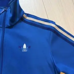 激レア 80s adidas トラックジャケット フーディ 好配色 オレンジ 青