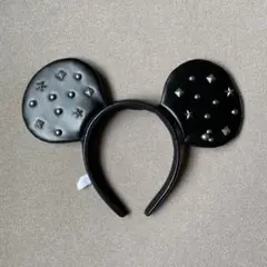 【美品】レザー ミッキーカチューシャ