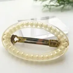 【ほぼ未使用】Anemone　パール　バレッタ　結婚式　パーティ