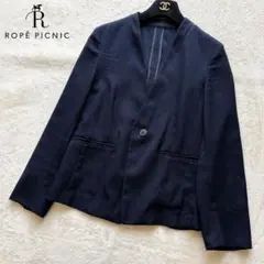 ROPE PICNIC ノーカラージャケット ネイビー 38 フォーマル 手洗い
