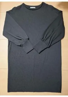 ZARA　パフスリーブ　ワンピース　チュニック　ブラック　シンプル　S