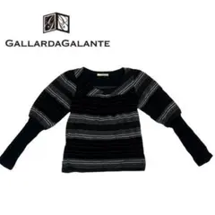 GALLARDAGALANTE ボーダー ニット トップス ブラック×グレー