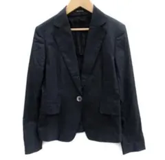 コムサ・デ・モード テーラードジャケット ミドル丈 シングルボタン ネイビー
